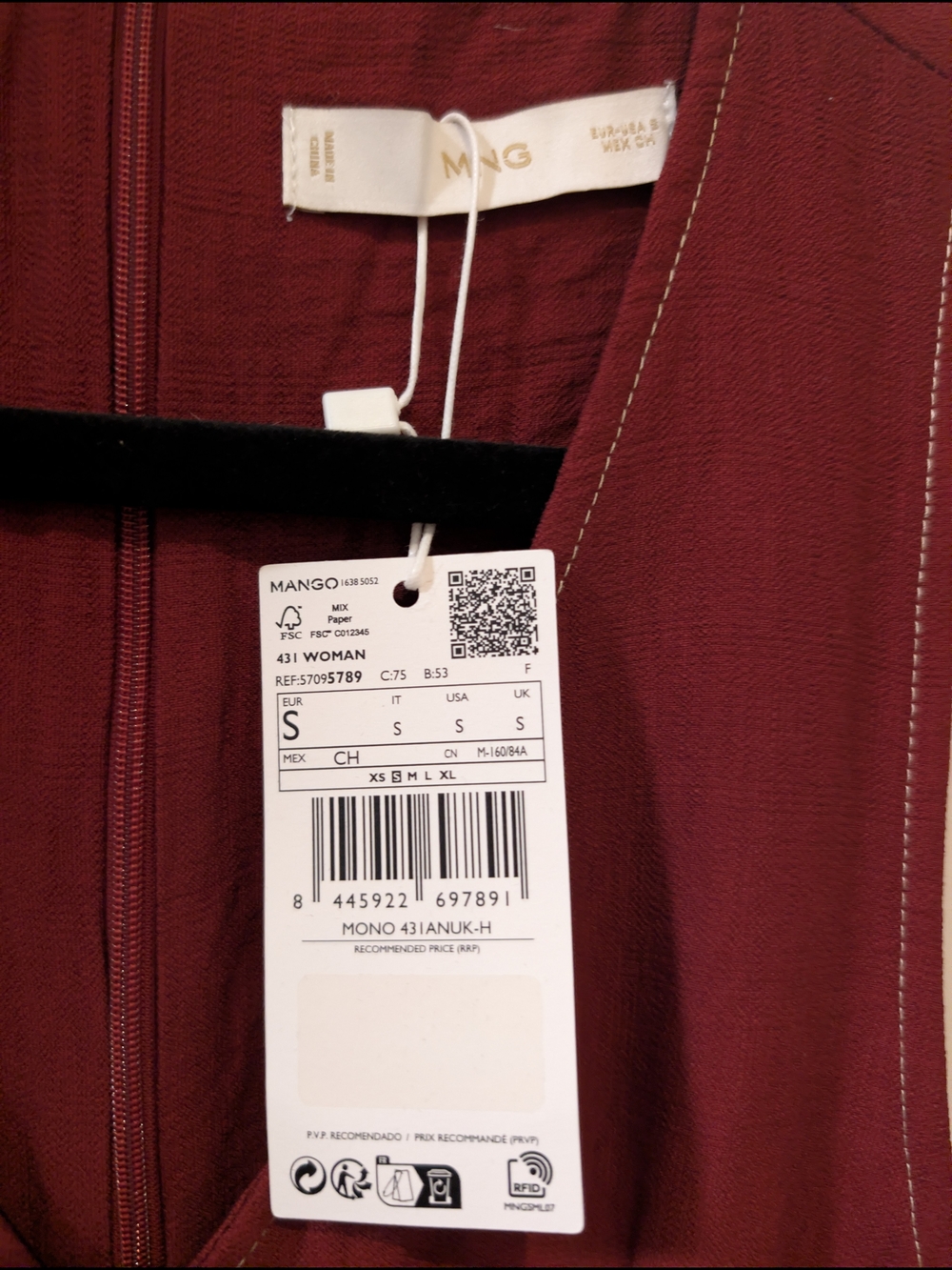 ❣️🍉🍷Mango Sleeveless V-Neck Jumpsuit in Deep Wine - Picture 5 of 9